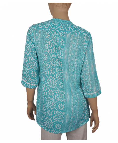 Casual  Kurti-Green Abstract