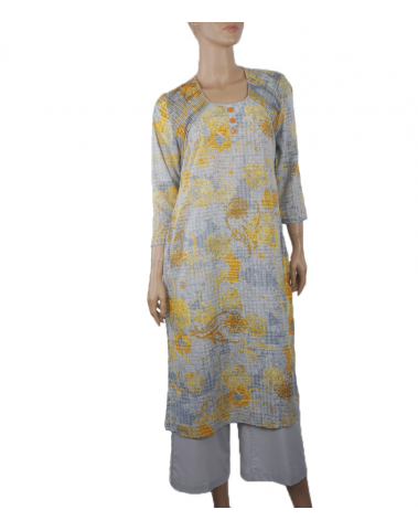 Tunic - Yellow floral smudge