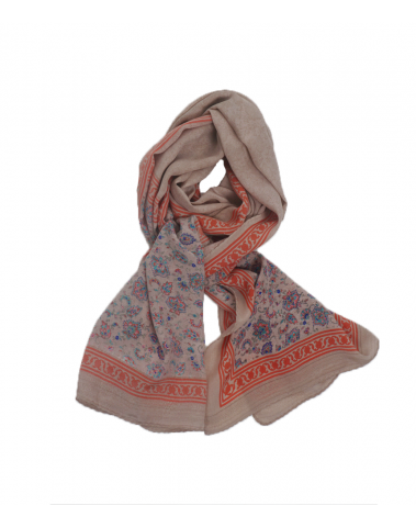 Crepe Silk Scarf - Light Pink Small floral print