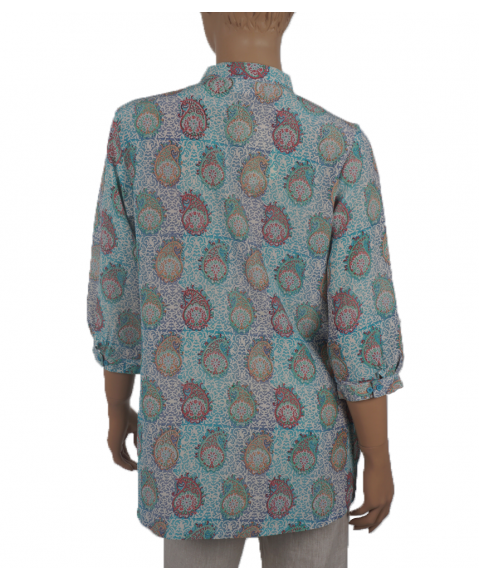  Short Silk Shirt - Paisley Paradise