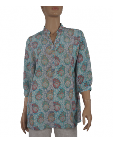  Short Silk Shirt - Paisley Paradise