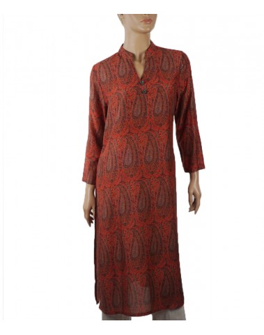 Tunic -Viscose Red Paisely
