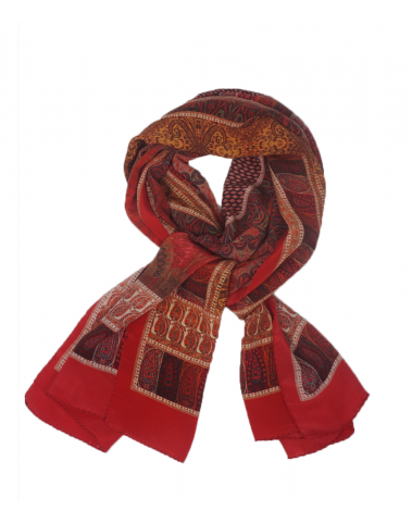 Crepe Silk Scarf - Indian Red