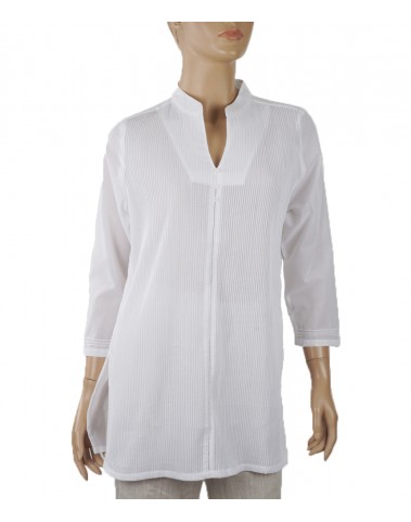 Casual  Kurti- White Pintuck