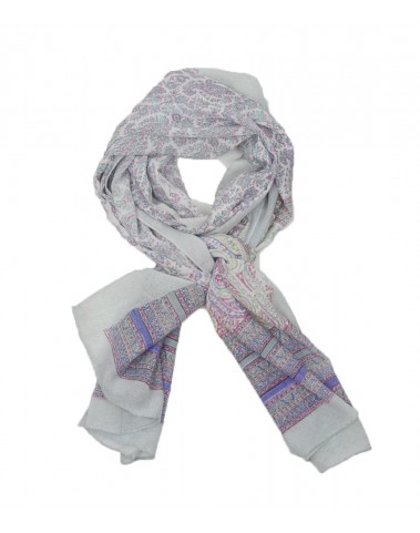 Crepe Silk Scarf - Off white Small Paisley