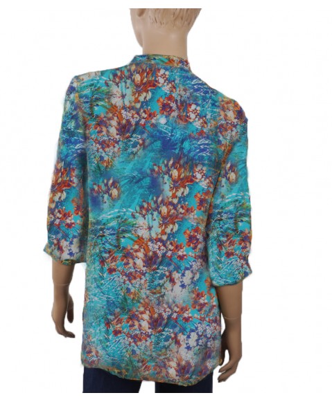  Short Silk Shirt- Blue Summer