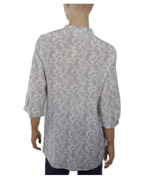  Short Silk Shirt- Offwhite Small Paisley