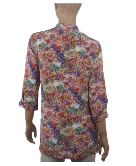  Short Silk Shirt- Floral Canvas