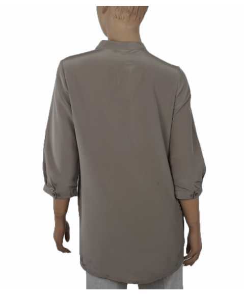 Plain Short Silk Shirt - Charcoal