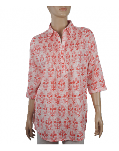 Casual  Kurti - Pink batik