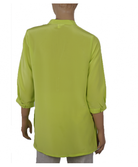 Plain Short Silk Shirt - Lime Green 