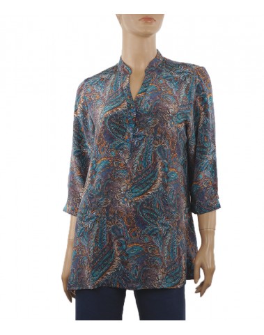 Short Silk Shirt  - Dark Jamewar