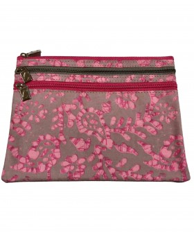 3 Zip Pouch - Pink Marble