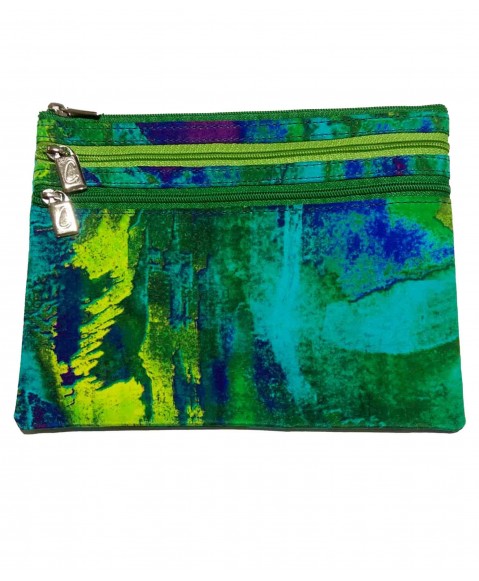 3 Zip Pouch - Green Splash