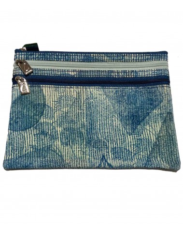 3 Zip Pouch - Blue Lines