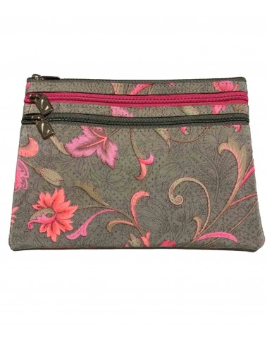 3 Zip Pouch - Pink and Grey Floral