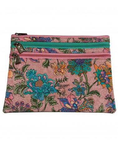 3 Zip Pouch - Dusty Pink Garden