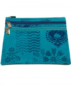 3 Zip Pouch - Blue Forest