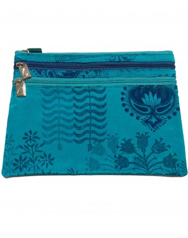 3 Zip Pouch - Blue Forest