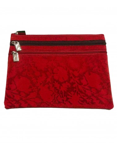 3 Zip Pouch - Red Garden