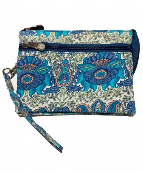 3 Zip and Wristlet Set - Blue Floral