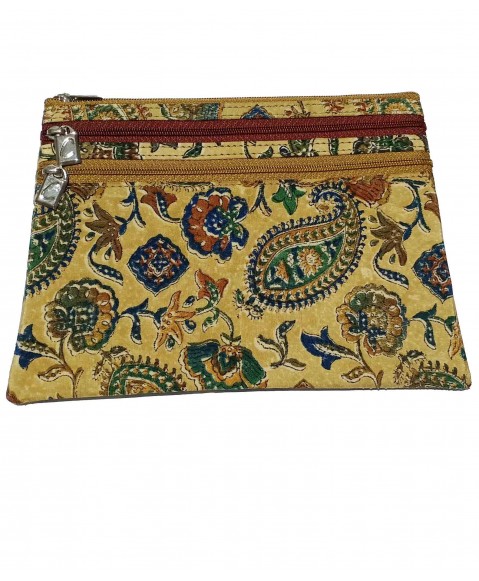 3 Zip and Wristlet Set - Beige Paisley