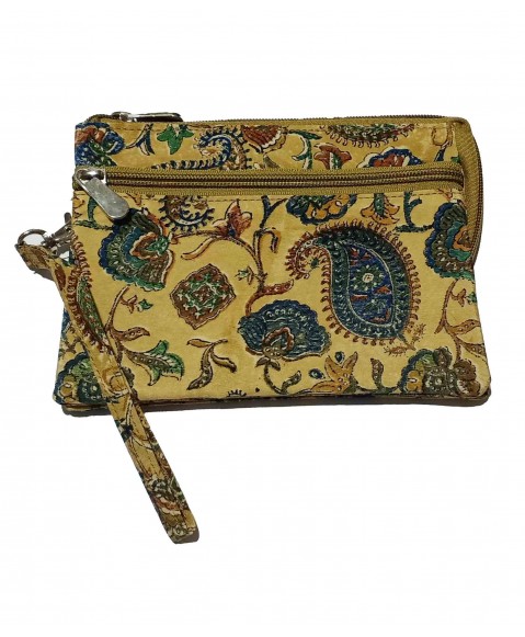 3 Zip and Wristlet Set - Beige Paisley