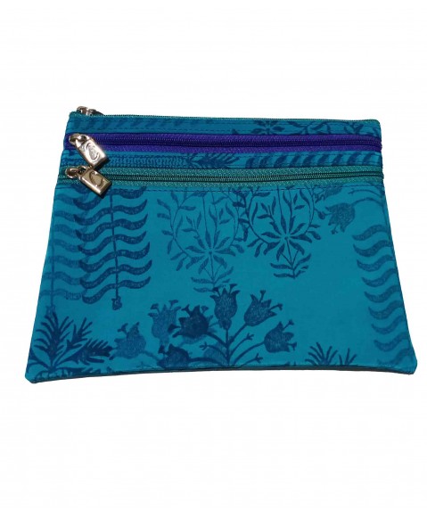 3 Zip and Wristlet Set - Blue Forest
