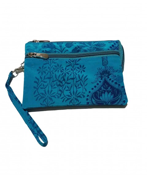 3 Zip and Wristlet Set - Blue Forest