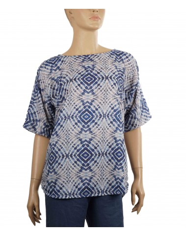 Casual Kurti - Indigo and Grey Swirl