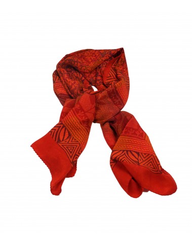 Crepe Silk Scarf - Red Floral