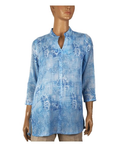 Casual Kurti - Sky Blue Full Pintuck