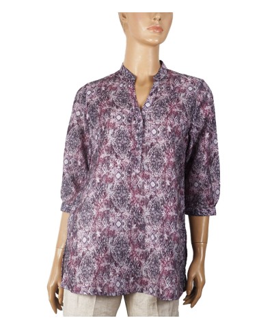 Casual Kurti - Wine Color Ikat Print