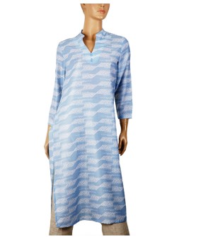 Tunic - Light Blue Zig Zag Print