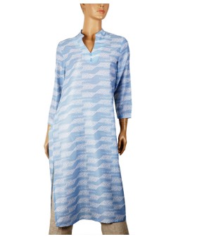 Tunic - Light Blue Zig Zag Print