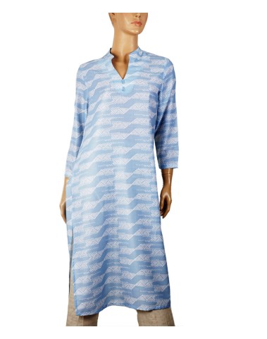 Tunic - Light Blue Zig Zag Print