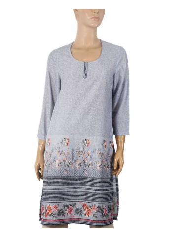 Tunic - Grey Base With Pretty Floral