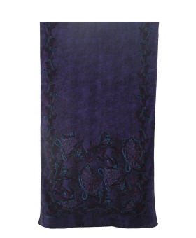 Crepe Silk Scarf - Navy Blue Paisley