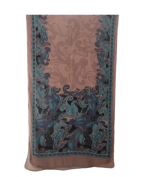 Crepe Silk Scarf - Big Paisley