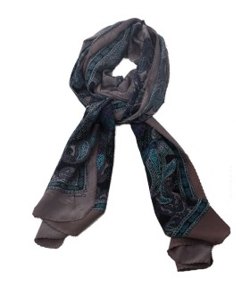 Crepe Silk Scarf - Big Paisley