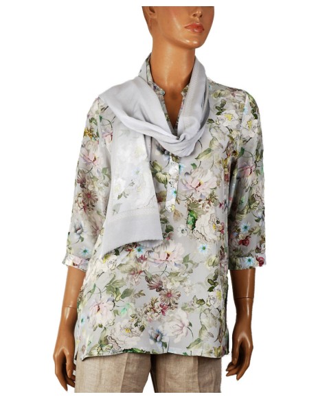 Short Silk Shirt - Pretty Floral