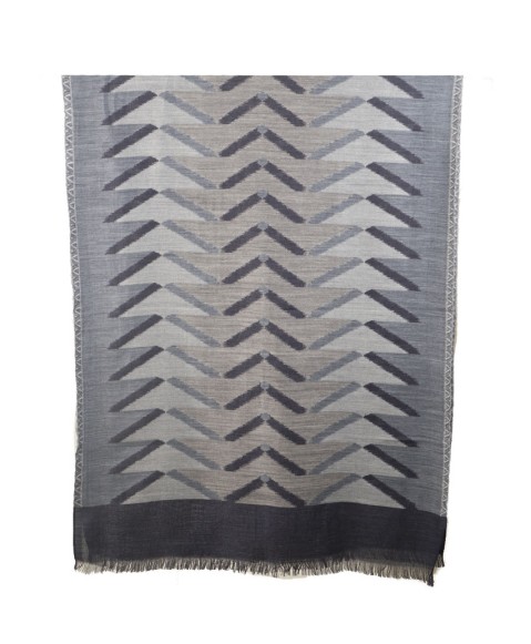 Printed Stole -Denim Blue ikat