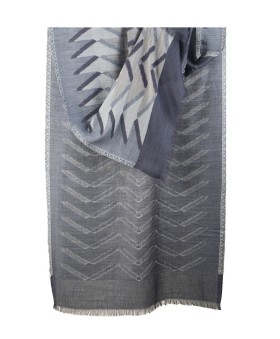 Printed Stole -Denim Blue ikat