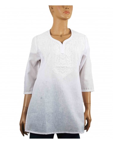 Casual Kurti - White Embroidery