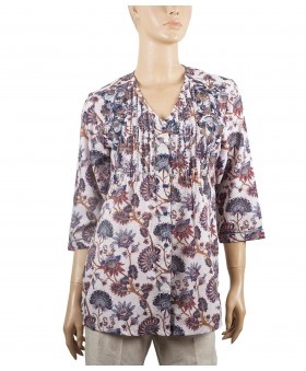 Casual Kurti - Purple Floral