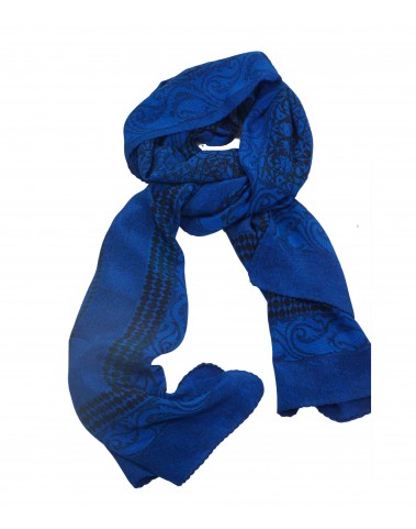 Crepe Silk Scarf - Shocking Blue Abstract