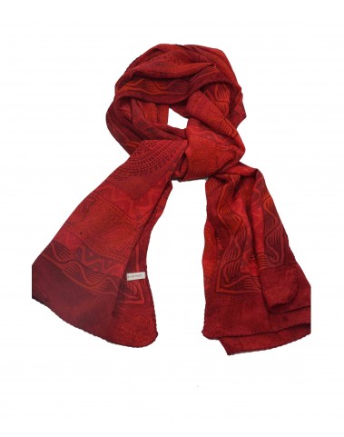 Crepe Silk Scarf - Orange Big Paisley