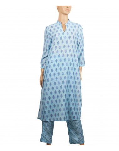 Kurti Set - Leafy Patch with dotted Pant