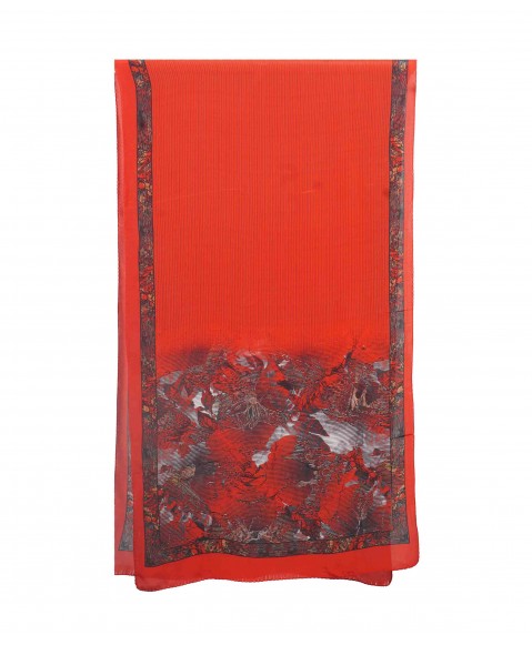 Crepe Silk Scarf - Red Lining