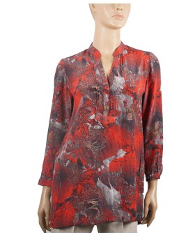 Long Silk Shirt - Red Lining